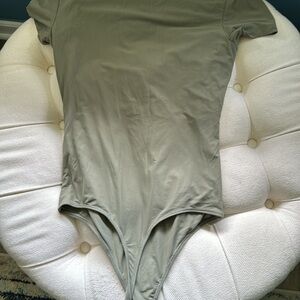 Double lined t shirt seamless matte bodysuit